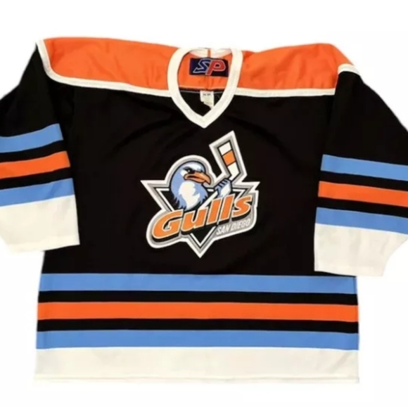 Vintage San Diego Gulls Jersey AHL Hockey XL Black SP Made In Canada - Picture 1 of 5
